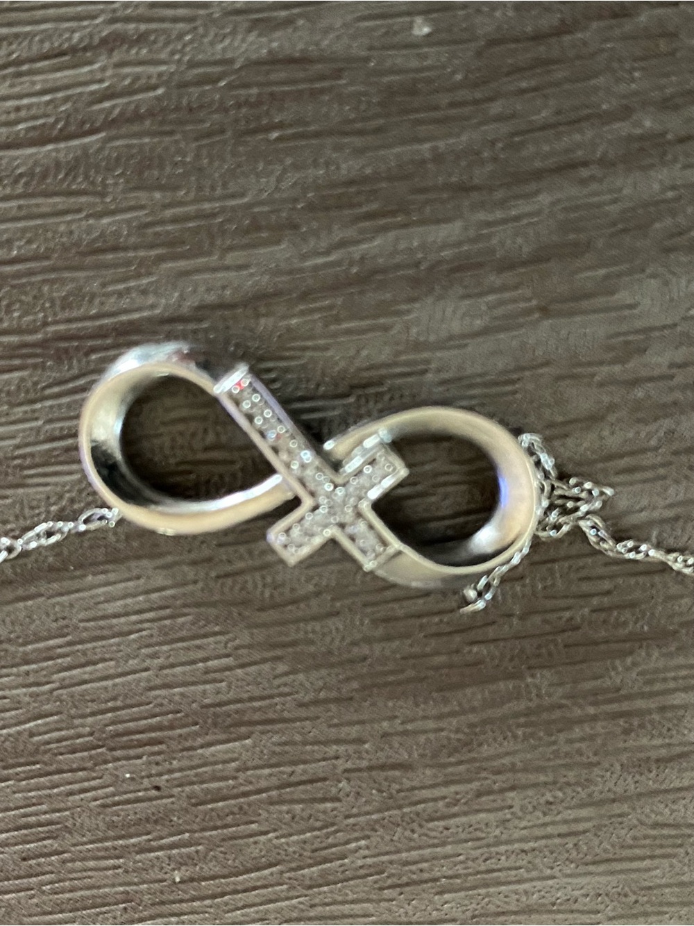 Sterling Silver Infinity Cross Pendant Necklace - Silver